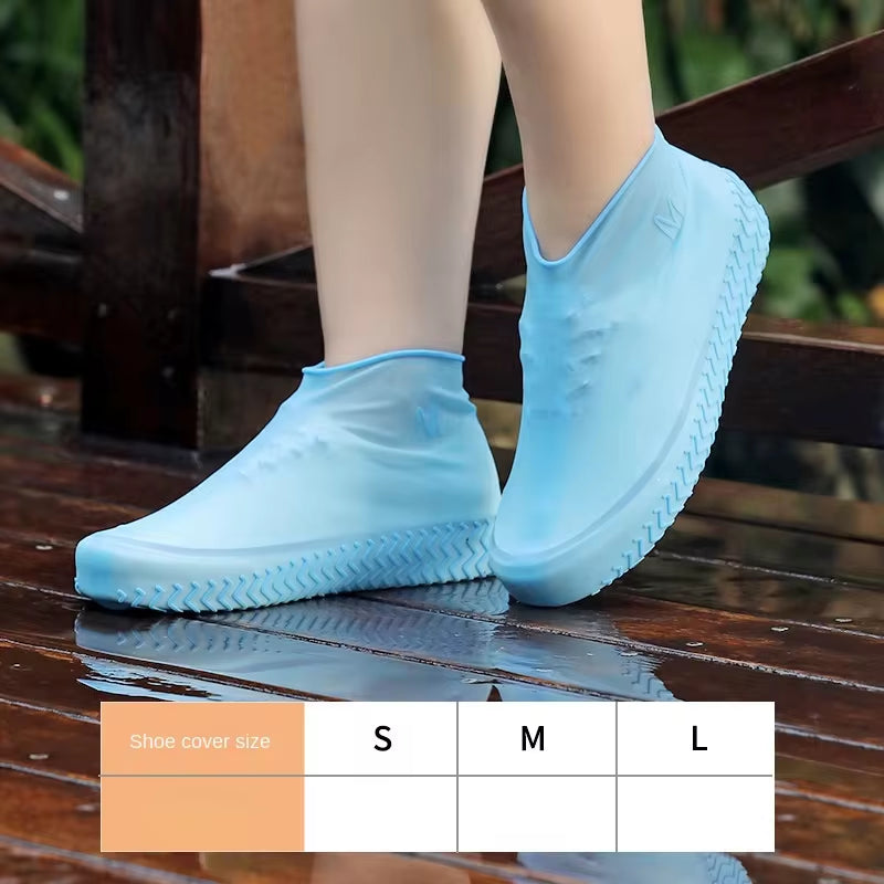 Reusable Waterproof Rain Shoes Covers Silicone Outdoor Rain Boot Overshoes Walking Shoes Accessories Reusable Shoe Cover 1Pair