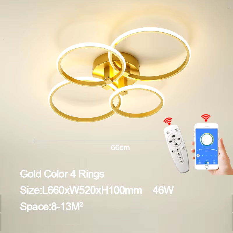 Dimming Gold Modern Led Ceiling Lights for Living Room Bedroom Led Lights for Room Indoor Lighting Led Ceiling Lamp AC90-260V