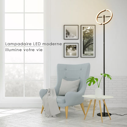 Lampadaire Sur Pied LED 30W 2950 Lumen 3000K Blanc Chaud Avec Commande Tactile Noir