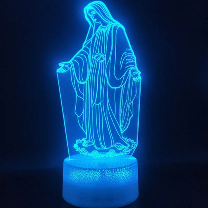 3D Night Light Jesus Illusion Lamp 7 Colors Changing LED Nightlight Christian Decorative Table Lamp Christian Prayer Lamp