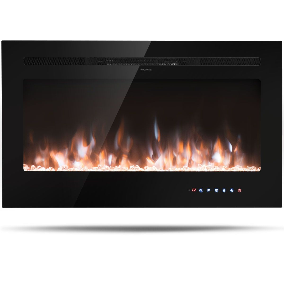 Cheminée Électrique Murale 900/1800W Télécommande Minuterie Écran Tactile 9 Couleurs De Flamme 915X14X54,5Cm Noir