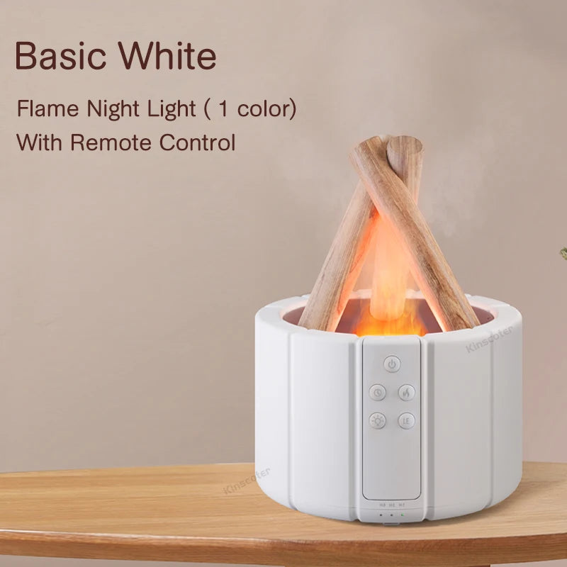 Simulated Flame Aroma Diffuser Bonfire Air Humidifier Ultrasonic Cool Mist Maker Fogger LED Essential Oil Lamp Difusor