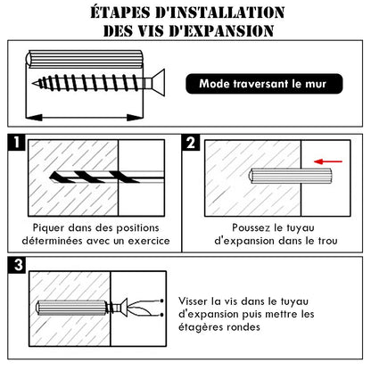 Étagères Murales Ronde De Style Industrielle Avec 4 Etagères Dimensions Ø 55 X 11 CM Matériel De Fixation Inclus