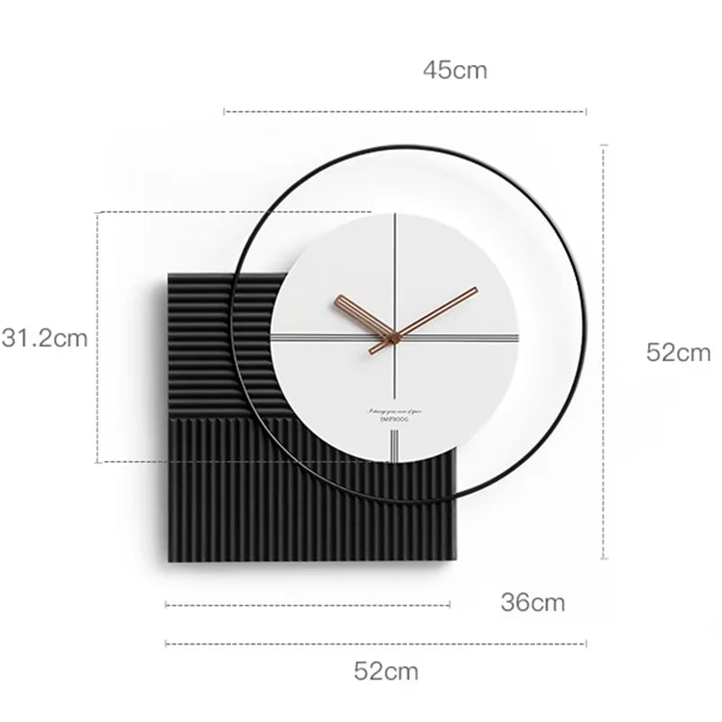 Nordic-Inspired Luxury Wall Clock - Creative Minimalist Art Deco Design