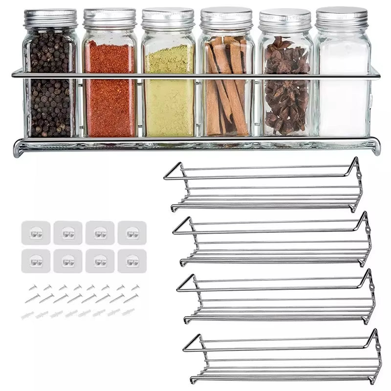 Wall Mount Spice Rack Organizer for Cabinet Spice Shelf Seasoning Organizer Pantry Door Organizer Spice Storage