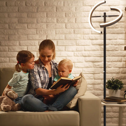 Lampadaire Sur Pied LED 30W 2950 Lumen 3000K Blanc Chaud Avec Commande Tactile Noir