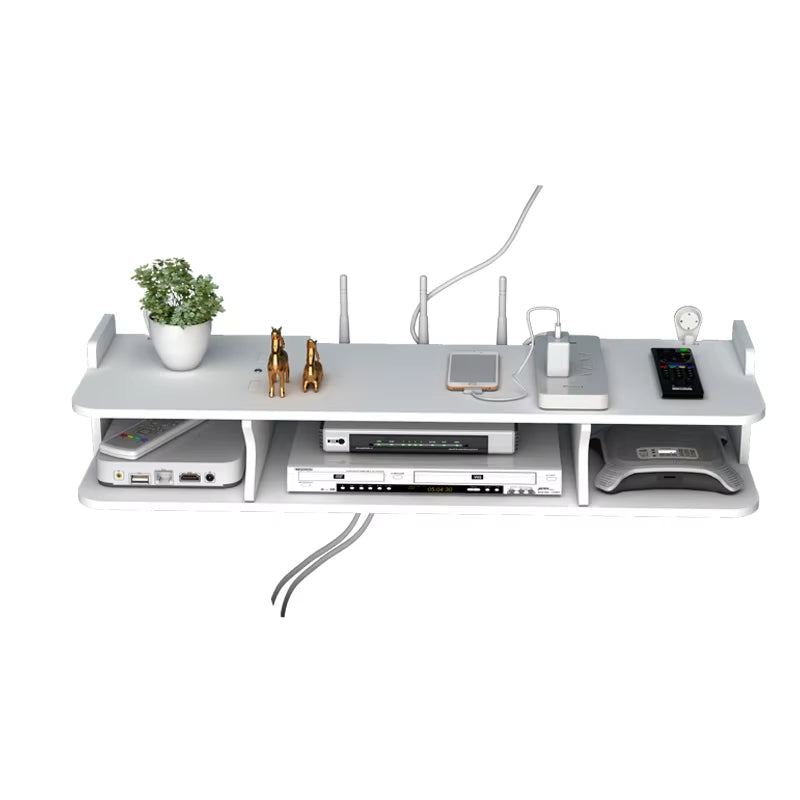 Hole Free Living Room TV Wall Set Top Box Shelf Shelf Shelf Router Storage Box Bedroom Wall Hanging Wifi Rack Shelf